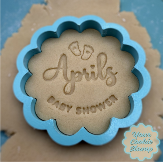 Personalized Baby Shower Cookie Cutter & Stamp