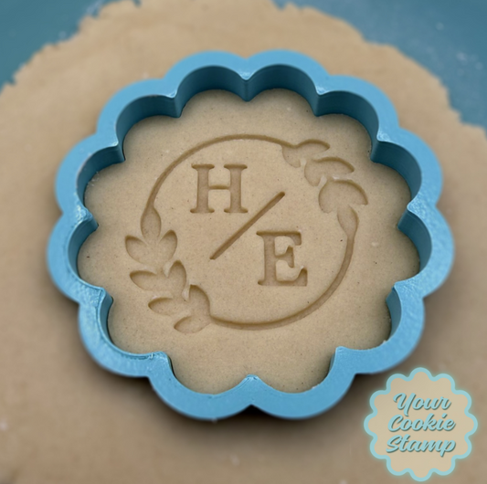 Personalized Wedding | Monogram Initials Engagement Cookie Cutter & Stamp
