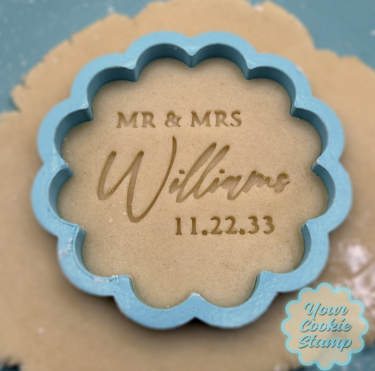 Personalized Wedding | Mr. & Mrs. Engagement Cookie Cutter & Stamp