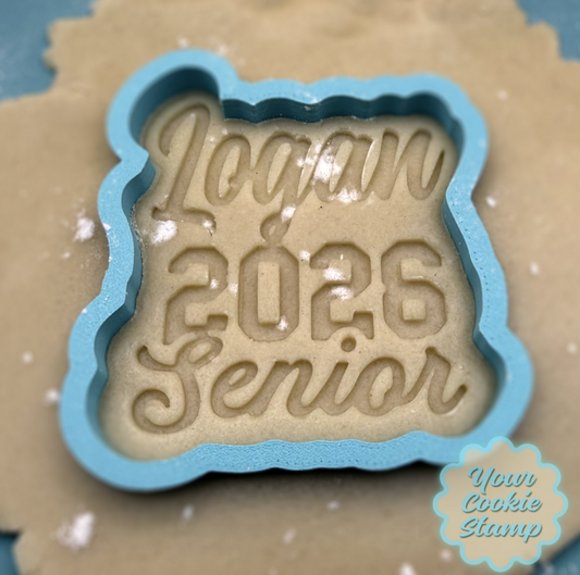 Personalized Name & Year Senior Cookie Cutter & Stamp