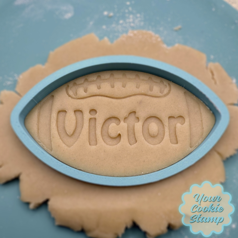 Personalized Football Name Cookie Cutter & Stamp