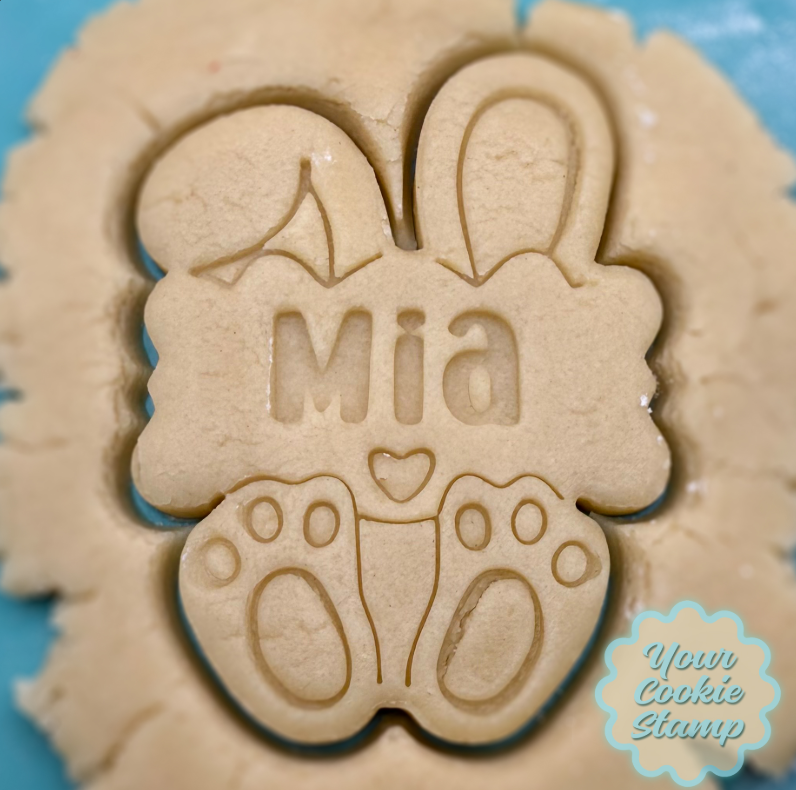 Personalized Bunny Cookie Cutter & Stamp